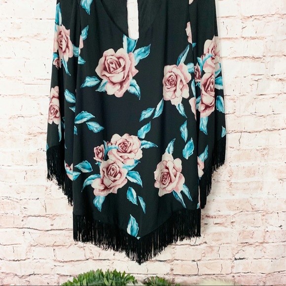 Show Me Your Mumu Rodeo Floral Fringe Dress Size Medium - Picture 3 of 7